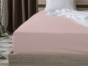 Cearsaf din bumbac cu elastic STANDARD 90 x 200 cm roz prafuit
