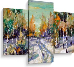 Tablou - Drum înzăpezit prin pădure (90x60 cm)