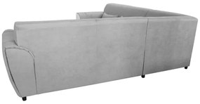 Colțar extensibil în formă de L cu spațiu de depozitare VISEU, partea dreaptă, gri/alb