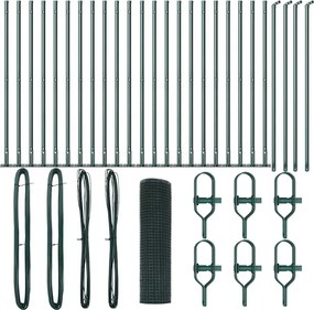 vidaXL Stâlp de gard. Verde 50 x 0,4 m (mesh de 19 x 19 mm)
