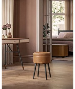 Taburet din piele CORE, coniac