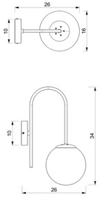 Lampă de perete CAMBRIDGE 1xE14/60W/230V neagră/alamă