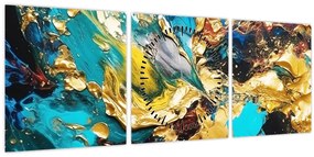 Tablou - Pictură în ulei texturată (cu ceas) (90x30 cm)