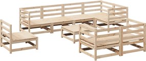 vidaXL Set canapea de grădină, 9 piese, lemn masiv de pin