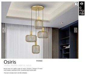 Lustra suspendata design decorativ modern Osiris 4 auriu
