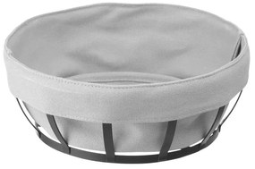 Coș de pâine cu material textil, ø 22 cm, Hendi, negru-gri