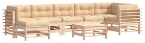 3185878 vidaXL Set mobilier de grădină cu perne, 8 piese, lemn masiv