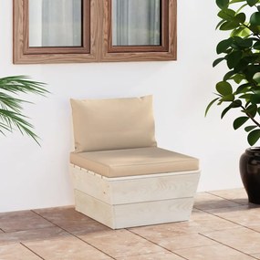 3063363 vidaXL Canapea de mijloc de grădină din paleți cu perne, lemn molid