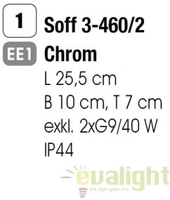Aplica de perete pentru baie IP44 Tea Soff 3-460/2 chrom OR