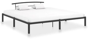 284705 vidaXL Cadru de pat, negru, 200 x 200 cm, metal