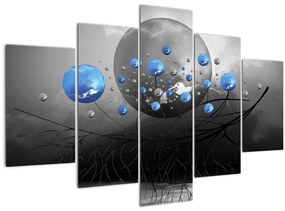Tabloul cu bile abstracte albastre (150x105 cm)