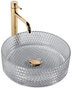 Rea Cristal lavoar 35.5x35.5 cm rotund de blat gri piatra REA-U9615
