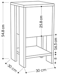 Măsuță de noptieră Ema Sapphire Oak