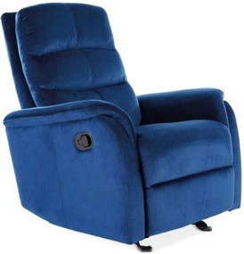 Fotoliu recliner JOWIS, stofa catifelata albastru - Bluvel 86, 78x98/1