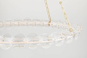 Lustra Circulara, Sticla Texturata, Design Lux, Auriu, Lindley