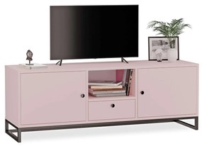 Comodă TV metalică cu sertar roz - colecția Metalove