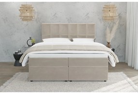 Pat boxspring bej cu spațiu de depozitare 180x200 cm Flip – Ropez