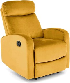 Fotoliu rabatabil WONDER, stofa catifelata galben mustar - Bluvel 68,