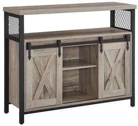 Comodă cu uși glisante FIRA taupe/negru