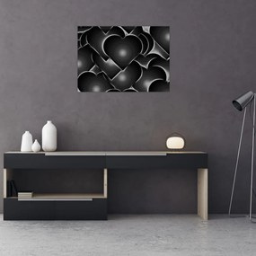 Tablou  cu inimile alb - negre (70x50 cm), în 40 de alte dimensiuni noi