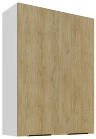 Dulap superior de bucătărie Carminia 80 G-108 2F (stejar cremona + alb). 1128057