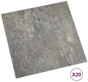 Placi de pardoseala autoadezive , 20 buc., gri, PVC, 1,86 m²