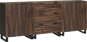 vidaXL Set de mobilier pentru baie cu sertar 3 pcs Maro Lemn compozit