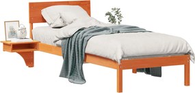 vidaXL Cadru de pat Maroniu cerat 75 x 190 cm Lemn de pin masiv