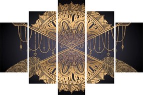 Tablou - Mandala aurie cu săgeți (150x105 cm)
