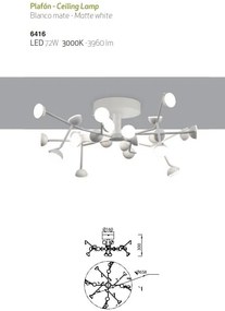 Plafoniera, Lustra aplicata LED design modern ADN alb Small