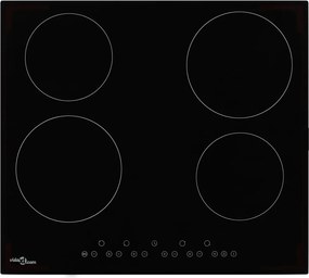 vidaXL Plită ceramică cu 4 arzătoare, control tactil, 6000 W