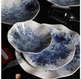 Set de veselă 24 piese din porțelan, albastru