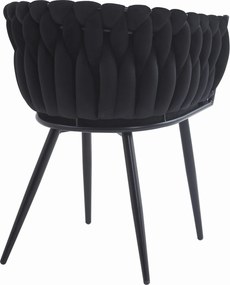 Fotoliu de masa ORION VELVET din catifea cu picioare negre, negru