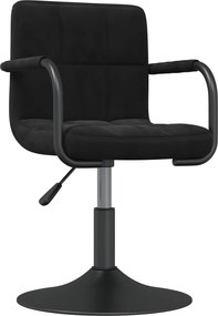 vidaXL Scaun de bar, negru, catifea