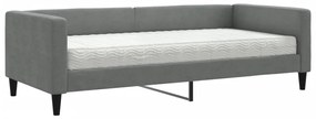 3196561 vidaXL Pat de zi cu saltea, gri închis, 90x200 cm, textil