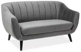 Canapea Elite Velvet, două locuri, gri