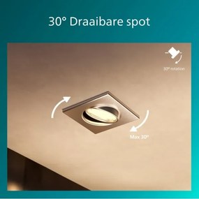 Philips - Set de 3 spoturi încastrate PERIDOT, 1xGU10/7W/230V, argintiu