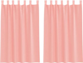 vidaXL Perdele Voile cu Bucle 2 buc Roz 140x175 cm
