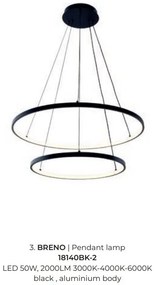 Lustra LED moderna design circular BRENO negru 40/60cm