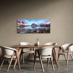 Tablou - Răsărit de soare deasupra Reine (120x50 cm)