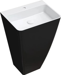 Lavoar freestanding Omnires Parma M+ dreptunghiular negru - alb 55 cm