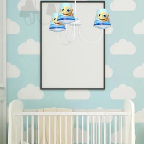 Lustră pe tijă pentru copii FISH 3xE14/40W/230V