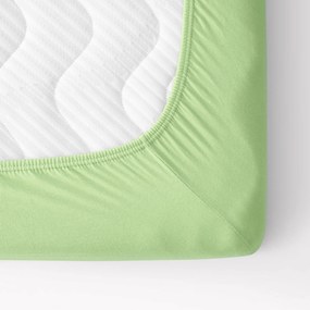 Goldea cearceaf de pat jersey cu elastic - verde deschis 120 x 200 cm