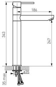 Baterie lavoar inalta FDesign Flusso monocomanda crom lucios