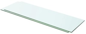 Rafturi, 2 buc., 60 x 15 cm, panouri sticla transparenta 2, 60 x 15 cm