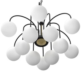 Lustră pe lanț CAMBRIDGE 12xE14/60W/230V neagră/alamă