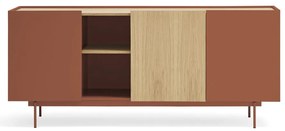 Comodă cărămiziu-natural joasă cu aspect de lemn de stejar 180x78 cm Otto – Teulat