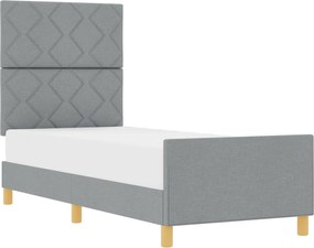 vidaXL Cadru de pat cu headboard Gri deschis 80 x 200 cm țesătură