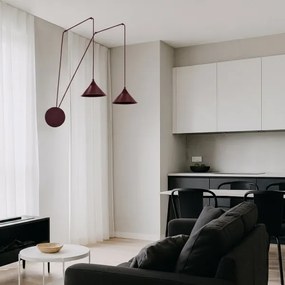 Lustră pe cablu ABRAMO 2xE27/15W/230V roșie