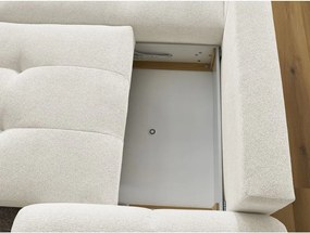 Colțar alb extensibil/cu spațiu de depozitare cu tapițerie din chenille (cu colț pe partea stângă/cu șezlong) Roxelane – Bobochic Paris